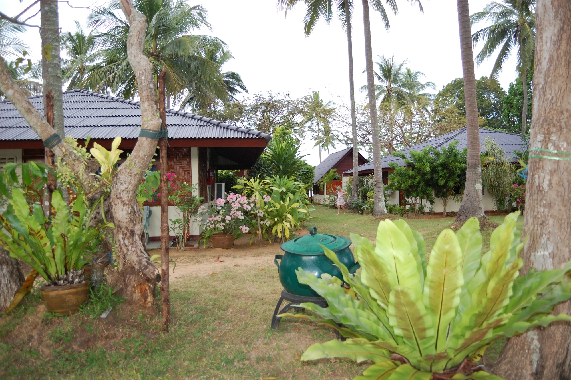 Vid vår bungalow en bit inne på resorten