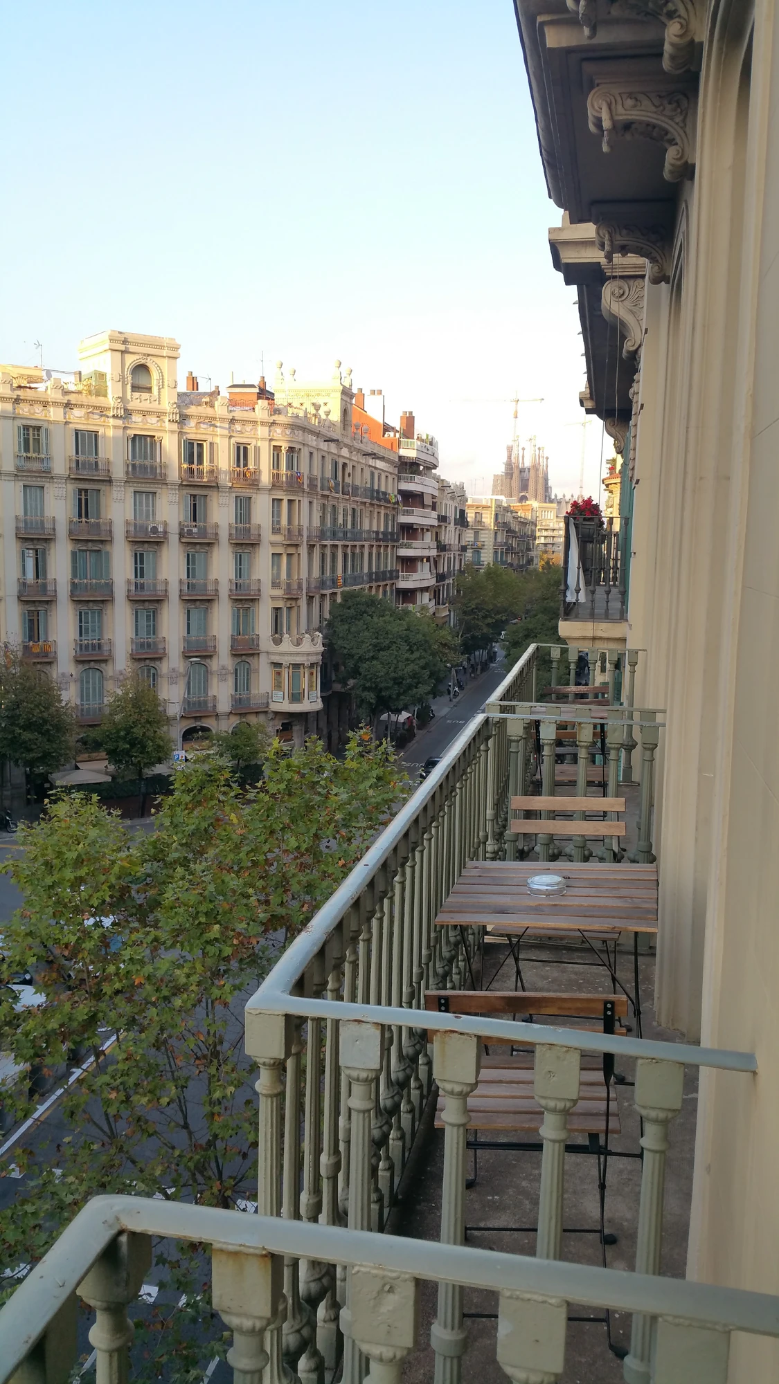 Utsikt från Hotellet, med Sagrada Famillia i bakgrunden